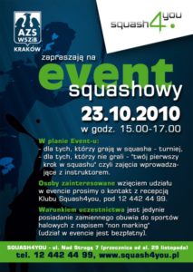 Nowa sekcja rekreacyjna KU AZS WSZIB- SQUASH