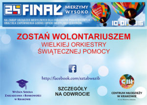 XXIV Finał WOŚP – sztab przy WSZiB w Krakowie