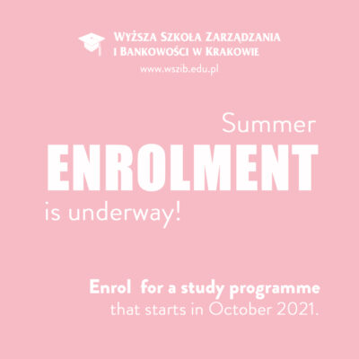 Enrolment for study programmes starting in May 2021!