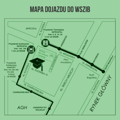 Mapa dojazdu do WSZiB!